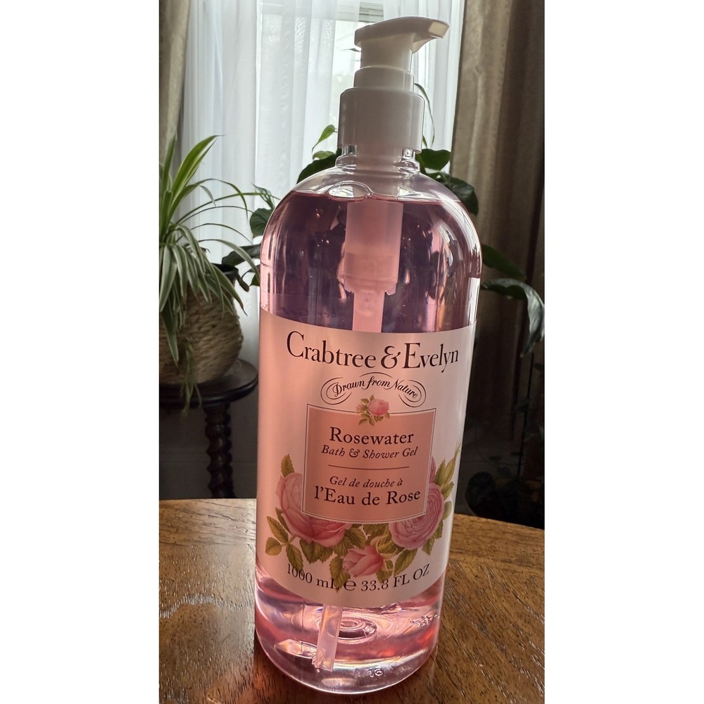CRABTREE & EVELYN Rosewater BATH & SHOWER GEL 1000ml 33.8 Fl OZ‎ BIG PUMP BOTTLE